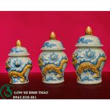  Bộ đồ thờ Thần Tài Men rạn Bát Tràng PATT05 