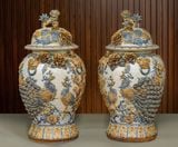  Chóe Công đào Men rạn đắp nổi hàng Nghệ nhân Bát Tràng PA 