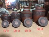  10L - Chum Sành ngâm Rượu Họa tiết Trống Đồng 10 Lít 