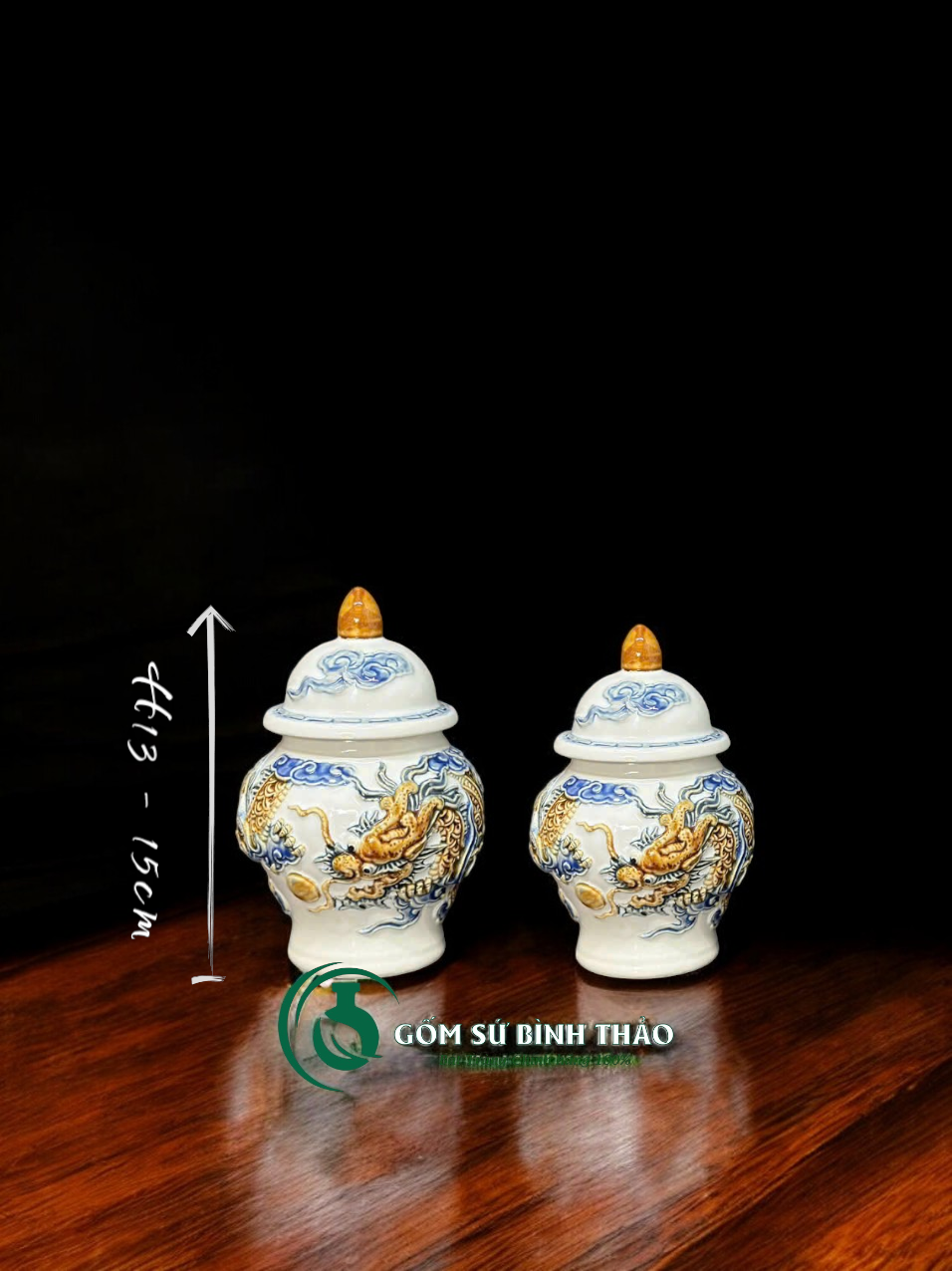 [Hợp mệnh KIM - THỦY] Bộ đồ thờ Ban Thần Tài/ Bộ thờ Tài Địa Gốm sứ Bát Tràng [Hợp mệnh KIM - THỦY] 