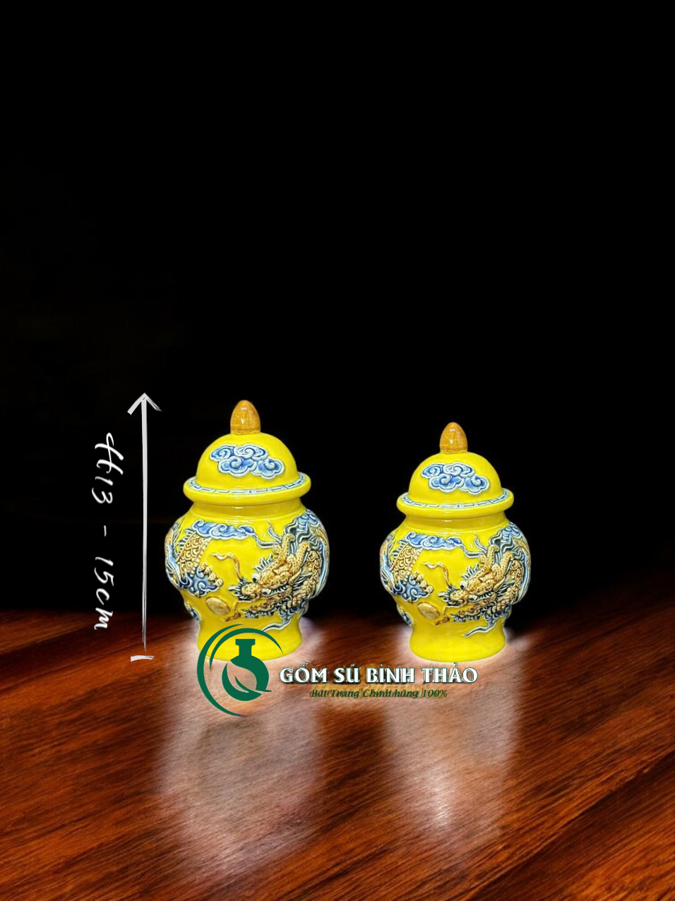  [Hợp mệnh THỔ - KIM] Bộ đồ thờ Ban Thần Tài/ Bộ thờ Tài Địa Gốm sứ Bát Tràng 