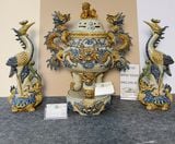  Bộ Đỉnh hạc Sứ Tam sự Men rạn - Gốm sứ Bát Tràng CN 