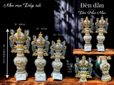  Đèn thờ Nhà Mạc Men rạn Đắp nổi CN 