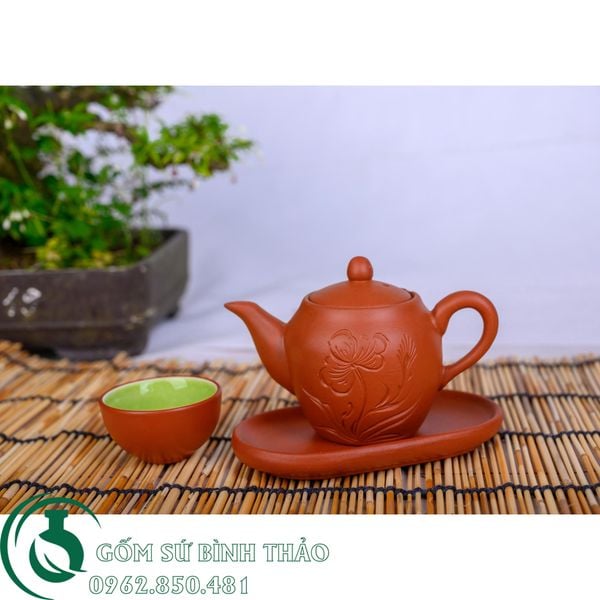  Bộ ấm trà độc ẩm tử sa Bát Tràng 