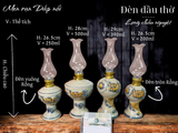  Đèn dầu Tròn Rồng / Sen Men rạn Đắp nổi PA 