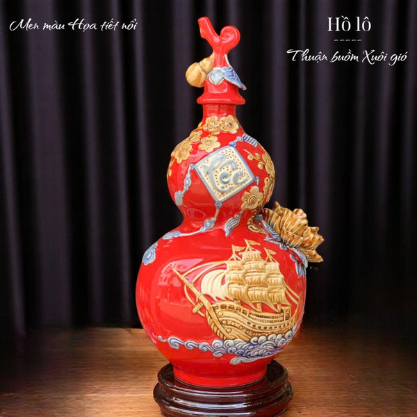  HỒ LÔ PHONG THỦY GỐM SỨ BÁT TRÀNG – THUẬN BUỒM XUÔI GIÓ HLVHTBXG 