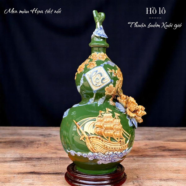  HỒ LÔ PHONG THỦY GỐM SỨ BÁT TRÀNG – THUẬN BUỒM XUÔI GIÓ HLVHTBXG 