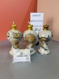  Bộ thờ Ngũ sự Cao cấp Gốm sứ Bát Tràng Men rạn Đắp tay thủ công - Hàng chuẩn Nghệ nhân MRBT01 