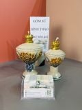  Bộ đồ thờ Gia tiên 3 Bát hương Men rạn Đắp nổi - Hàng chuẩn Nghệ nhân MRBT14 