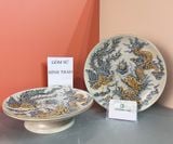  Mâm bồng Rồng Phượng Men rạn Đắp nổi PA 