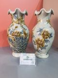  Bộ thờ Đầy đủ Đỉnh hạc Gốm sứ Bát Tràng Men rạn Đắp nổi - Hàng chuẩn Nghệ nhân MRBT04 