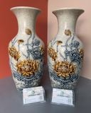  Đồ thờ Bát Tràng Họa tiết Sen Men rạn Đắp nổi - Hàng chuẩn Nghệ nhân MRBT13 