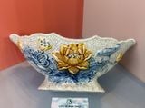  Bộ bát đĩa cúng / Bộ mặt trời men rạn nổi - Liên hoa cát tường DAV 
