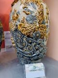  Lọ lộc bình Công đào Men rạn Đắp nổi PA 