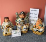  Bộ Thần Tài Thổ Địa Men rạn - Gốm sứ Bát Tràng 
