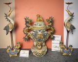  Bộ đồ thờ cúng Gia tiên Gốm sứ Bát Tràng Men rạn Đắp nổi - Hàng chuẩn Nghệ nhân MRBT02 