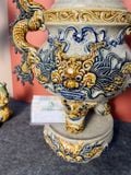  Bộ Bát hương đầy đủ Gốm sứ Bát Tràng Men rạn Đắp nổi - Hàng chuẩn Nghệ nhân MRBT03 