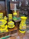  Bộ đồ thờ Thần Tài Gốm sứ Bát Tràng  Hợp mệnh Kim & Thủy - Gốm nghệ nhân Bát Tràng PATT19 