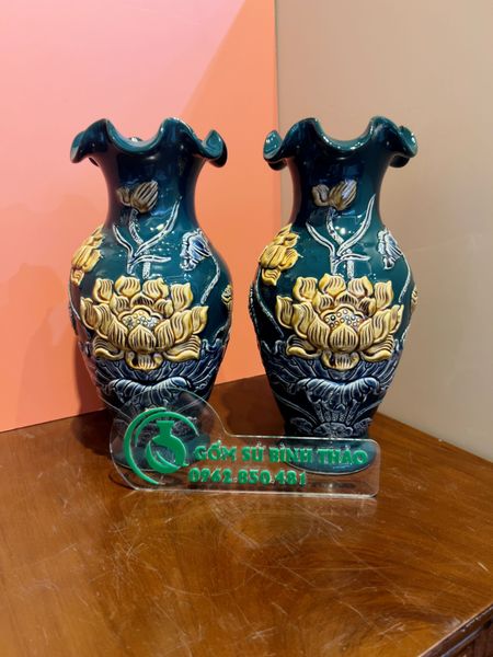  Bộ đờ thờ 3 bát hương Gốm sứ Bát Tràng Hợp mệnh Mộc & Hỏa - Gốm nghệ nhân Bát Tràng MMPA13 