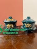  Bộ đờ thờ 3 bát hương Gốm sứ Bát Tràng Hợp mệnh Mộc & Hỏa - Gốm nghệ nhân Bát Tràng MMPA13 