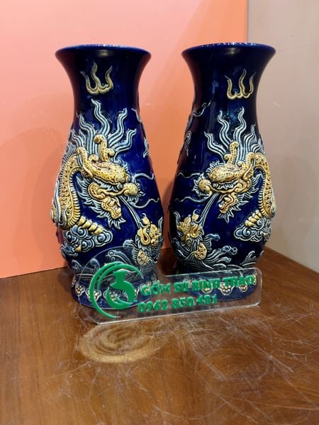  Bộ đồ thờ Gia tiên 3 Bát hương Hợp mệnh Thủy & Mộc - Gốm nghệ nhân Bát Tràng MMPA09 