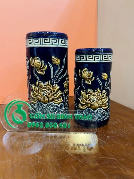  Bộ đồ thờ Tài Địa Hợp mệnh Thủy & Mộc - Gốm nghệ nhân Bát Tràng PATT25 