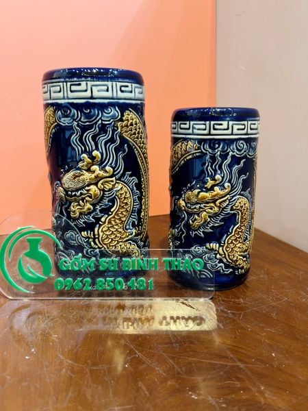  Bộ đồ thờ 1 Bát hương Hợp mệnh Thủy & Mộc - Gốm nghệ nhân Bát Tràng MMPA17 