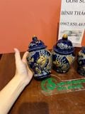  Bộ đồ thờ Gia tiên 3 Bát hương Hợp mệnh Thủy & Mộc - Gốm nghệ nhân Bát Tràng MMPA09 