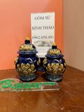  Bộ đồ thờ Gia tiên 3 Bát hương Hợp mệnh Thủy & Mộc - Gốm nghệ nhân Bát Tràng MMPA11 