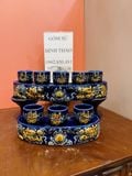  Bộ đồ thờ Gia tiên 3 Bát hương Hợp mệnh Thủy & Mộc - Gốm nghệ nhân Bát Tràng MMPA09 