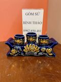 Bộ đồ thờ Gia tiên 3 Bát hương Hợp mệnh Thủy & Mộc - Gốm nghệ nhân Bát Tràng MMPA11 
