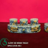  Bộ đồ thờ Thần Tài Men rạn Bát Tràng PATT05 