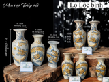  Lọ lộc bình Rồng Men rạn Đắp nổi PA 
