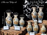  Lọ lộc bình Sen Men rạn Đắp nổi PA 