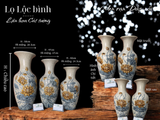  Lọ lộc bình Sen Men rạn Đắp nổi PA 