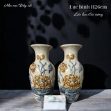  Lọ lộc bình Sen Men rạn Đắp nổi PA 