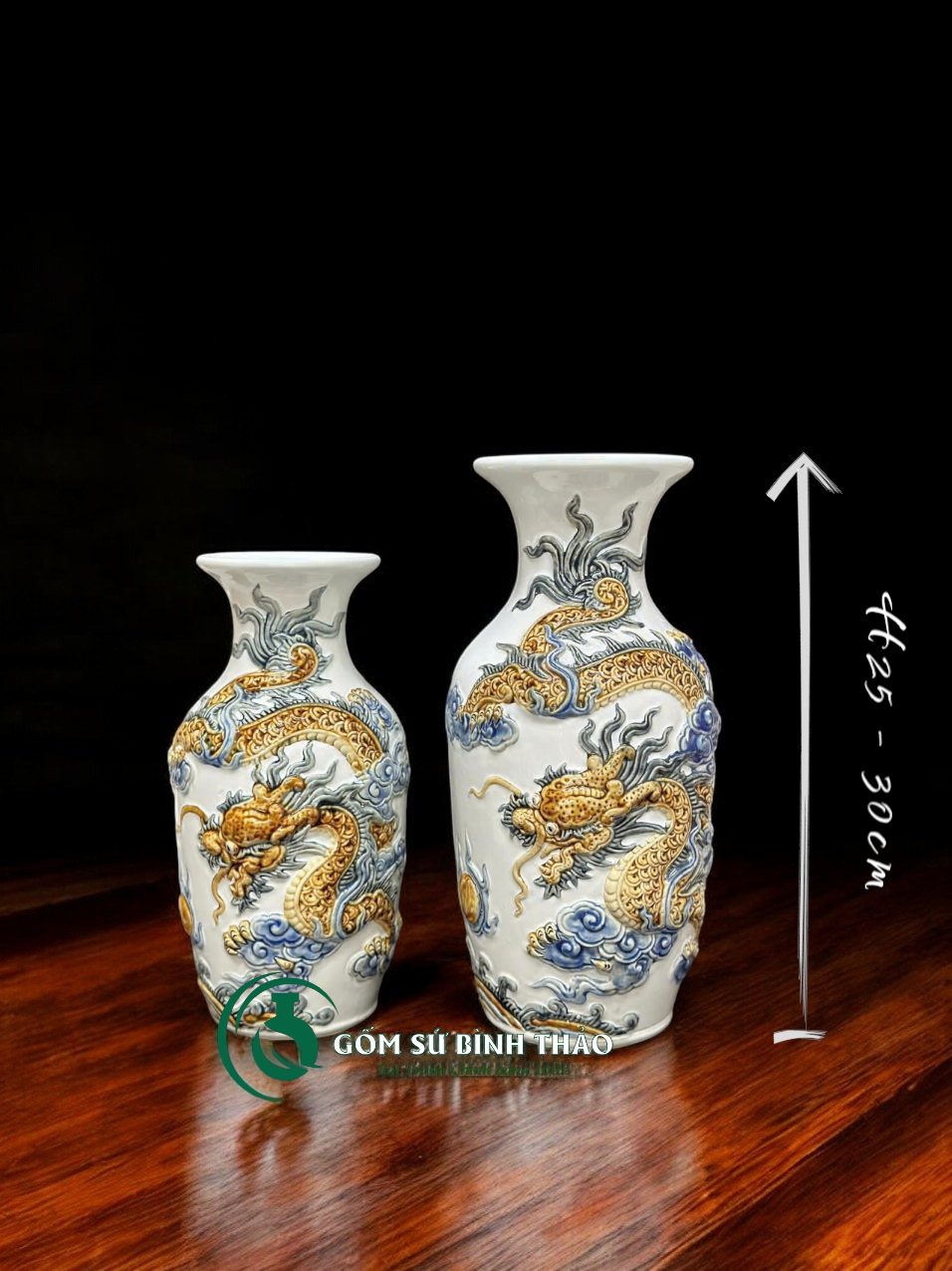  [Hợp mệnh KIM - THỦY] Bộ đồ thờ Ban Thần Tài/ Bộ thờ Tài Địa Gốm sứ Bát Tràng [Hợp mệnh KIM - THỦY] 