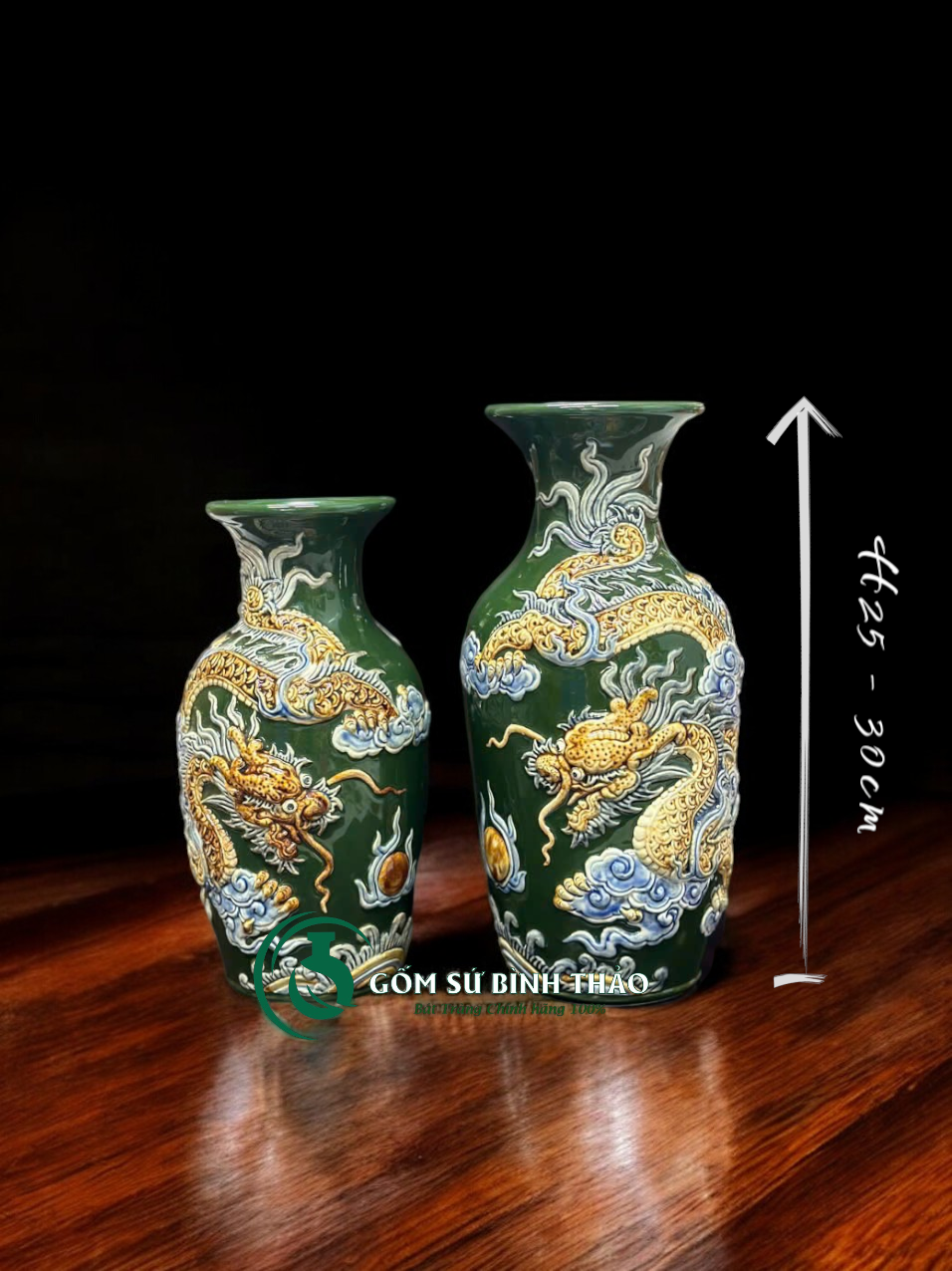  [Hợp mệnh MỘC - HỎA] Bộ đồ thờ Ban Thần Tài/ Bộ thờ Tài Địa Gốm sứ Bát Tràng 