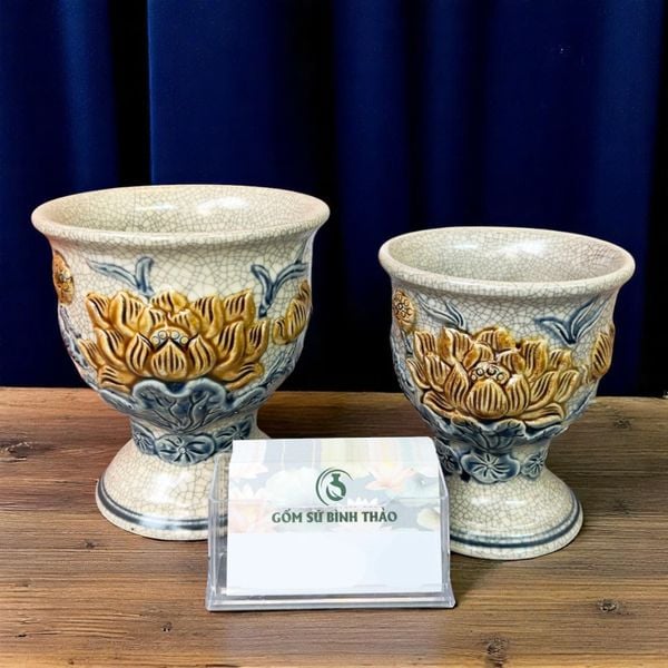  Ly phật thủ Men rạn Đắp nổi PA 