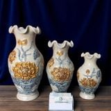  Lọ lượn Sen Men rạn đắp nổi PA 