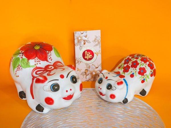  Lợn đất tiết kiệm tiền chuẩn Bát Tràng - Mẫu NN - GIAO HỌA TIẾT NGẪU NHIÊN 