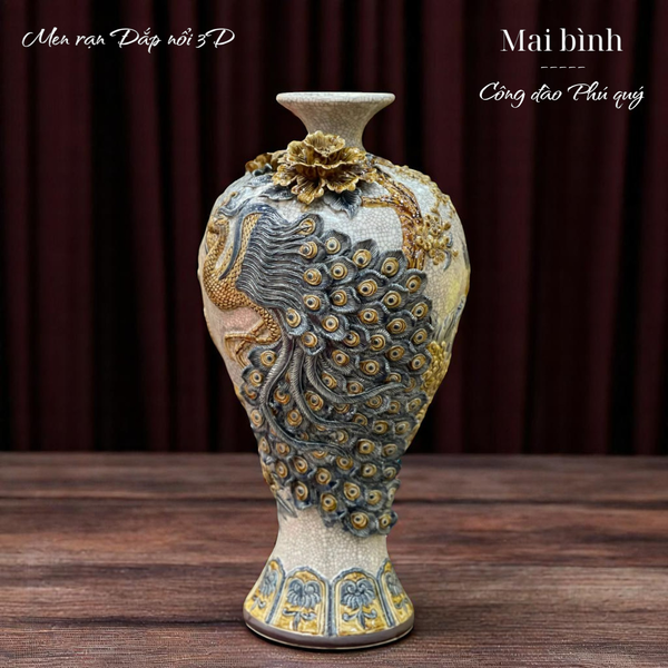  Đùi dế Công thành danh toại Men rạn đắp Kênh đuôi 3D - Hàng nghệ nhân Bát Tràng 