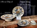 Mâm bồng Sen Men rạn Đắp nổi PA 