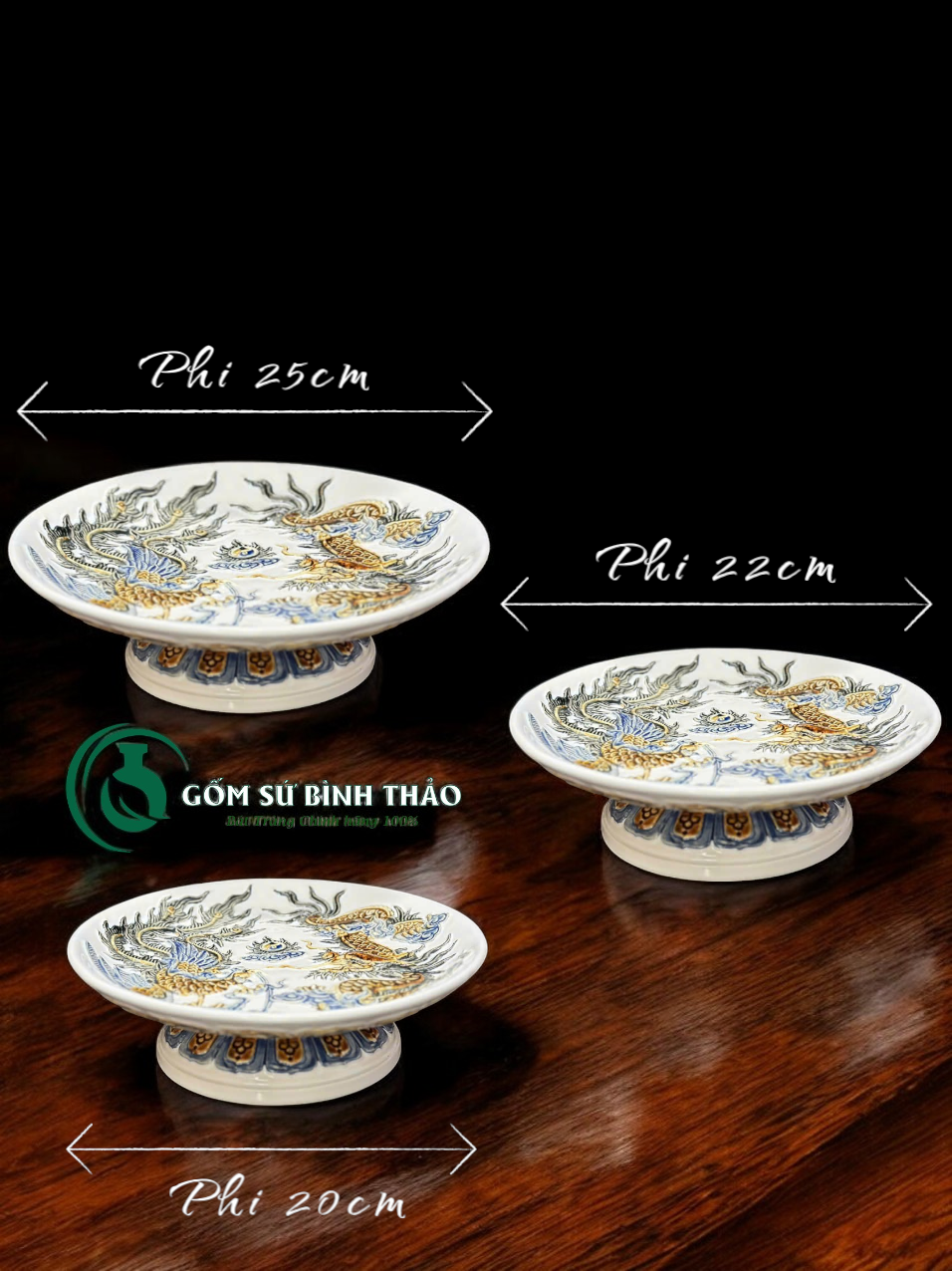  [Hợp mệnh KIM - THỦY] Bộ đồ thờ Ban Thần Tài/ Bộ thờ Tài Địa Gốm sứ Bát Tràng [Hợp mệnh KIM - THỦY] 