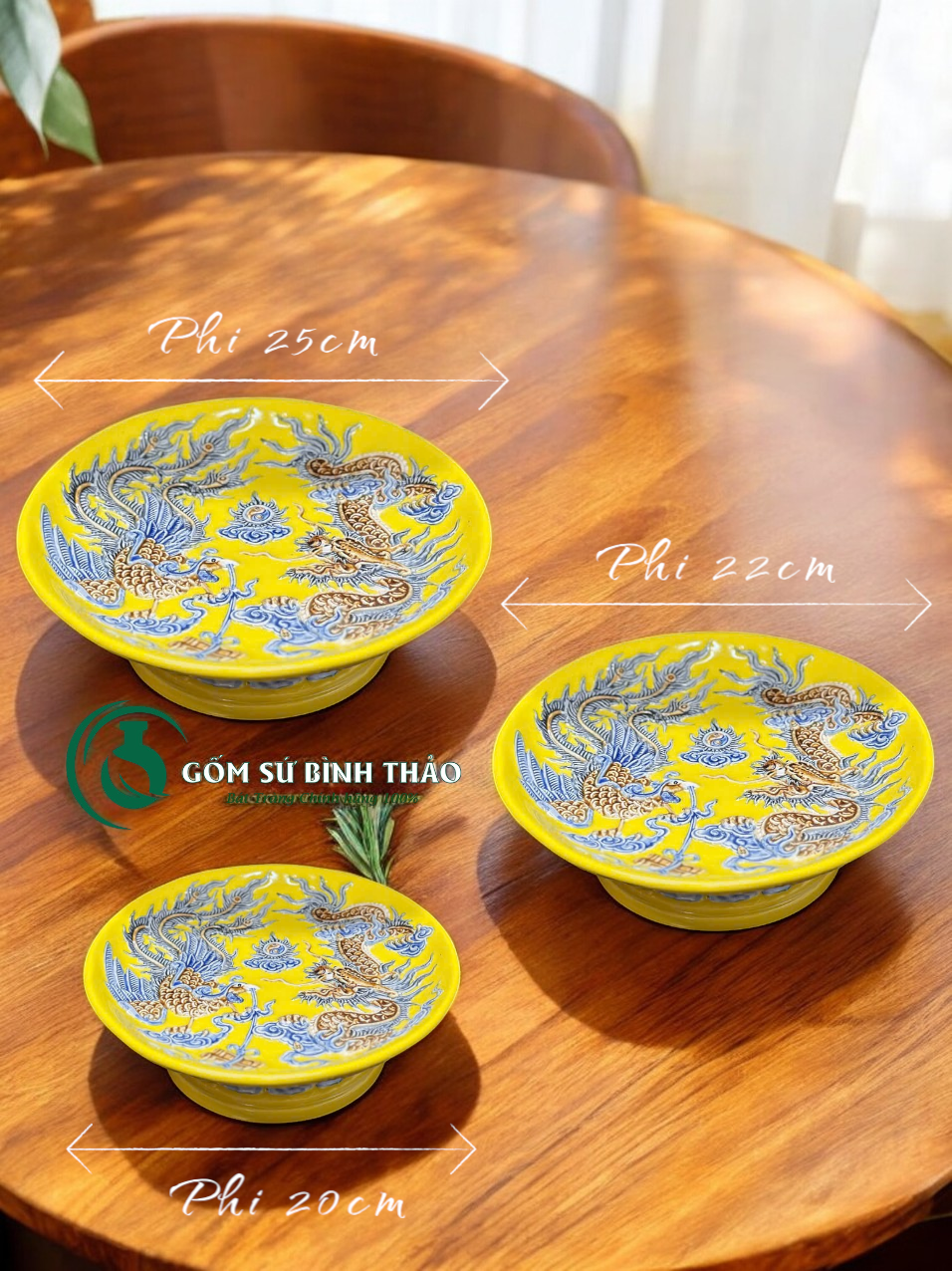  [Hợp mệnh THỔ - KIM] Bộ đồ thờ Ban Thần Tài/ Bộ thờ Tài Địa Gốm sứ Bát Tràng 