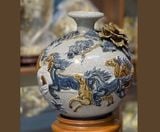  Trọn bộ bàn thờ ông địa Men rạn Đắp nổi - Gốm nghệ nhân Bát Tràng PATT13 