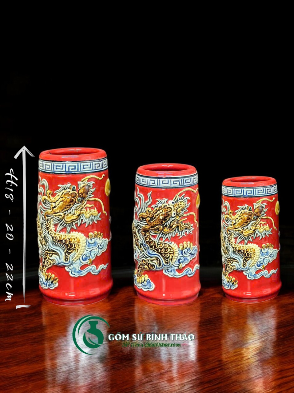  [Hợp mệnh HỎA - THỔ] Bộ đồ thờ Ban Thần Tài/ Bộ thờ Tài Địa Gốm sứ Bát Tràng 