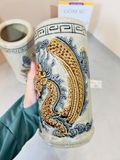  Ống hương họa tiết rồng, Ống cắm hương Men rạn Đắp nổi PA 