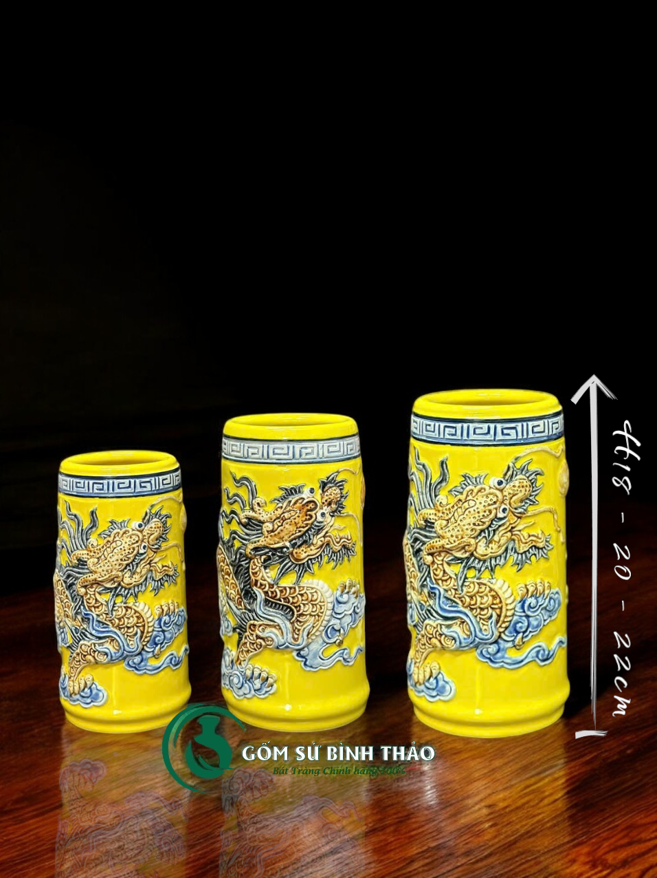  [Hợp mệnh THỔ - KIM] Bộ đồ thờ Ban Thần Tài/ Bộ thờ Tài Địa Gốm sứ Bát Tràng 