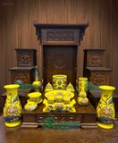  Đồ thờ Bát Tràng bộ Tài Địa Hợp mệnh Kim & Thủy - Gốm nghệ nhân Bát Tràng PATT18 
